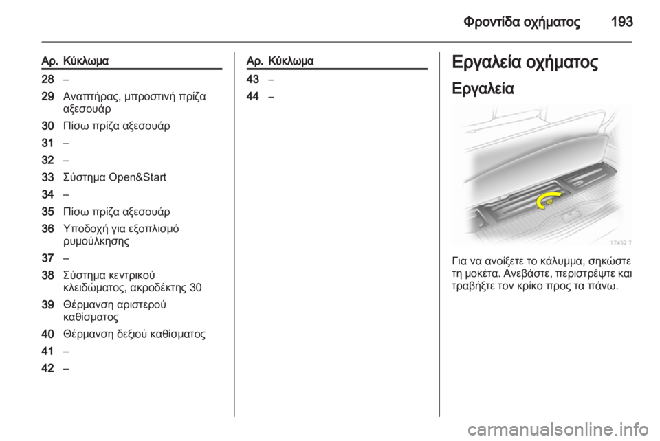 OPEL ZAFIRA 2012  Εγχειρίδιο Οδηγιών Χρήσης και Λειτουργίας (in Greek) 