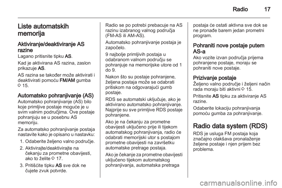 OPEL ASTRA H 2013  Priručnik za Infotainment (in Croatian) 