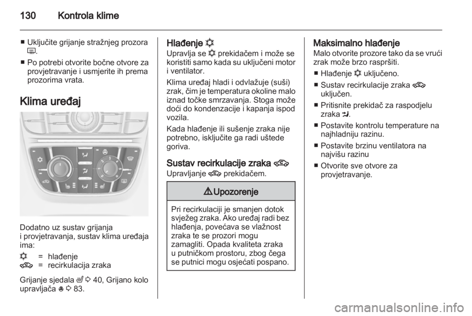 OPEL ASTRA J 2011  Priručnik za vlasnika (in Croatian) 