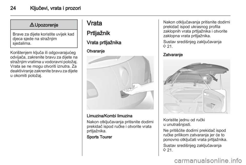 OPEL ASTRA J 2011  Priručnik za vlasnika (in Croatian) 