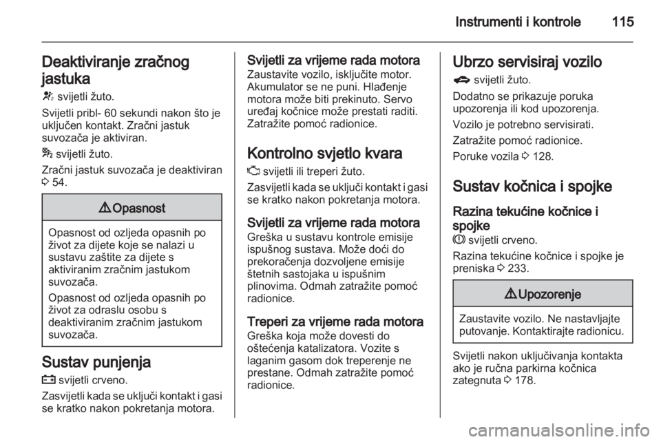 OPEL ASTRA J 2013.5  Priručnik za vlasnika (in Croatian) 