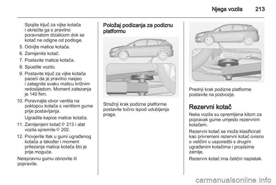 OPEL ASTRA J HB5 & ST 2012  Priručnik za vlasnika (in Croatian) 