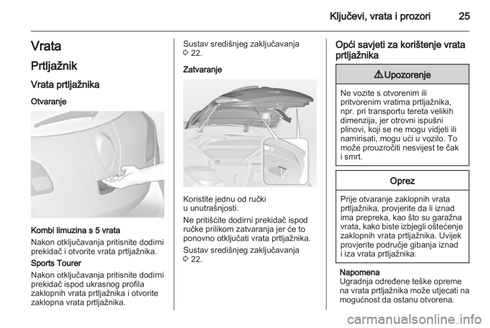 OPEL ASTRA J HB5 & ST 2012  Priručnik za vlasnika (in Croatian) 
