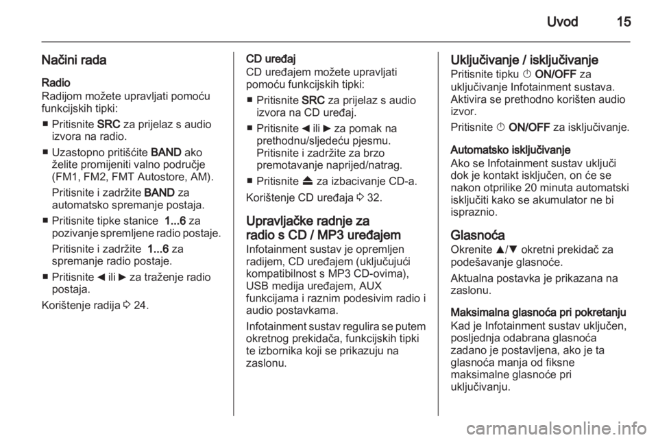 OPEL COMBO D 2013  Priručnik za Infotainment (in Croatian) 