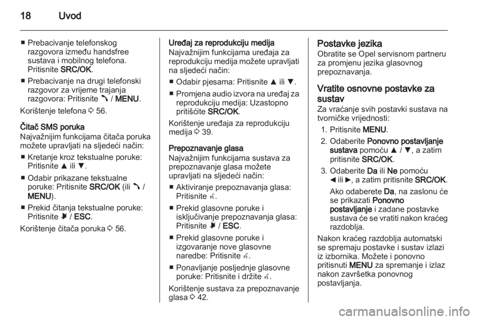 OPEL COMBO D 2013  Priručnik za Infotainment (in Croatian) 