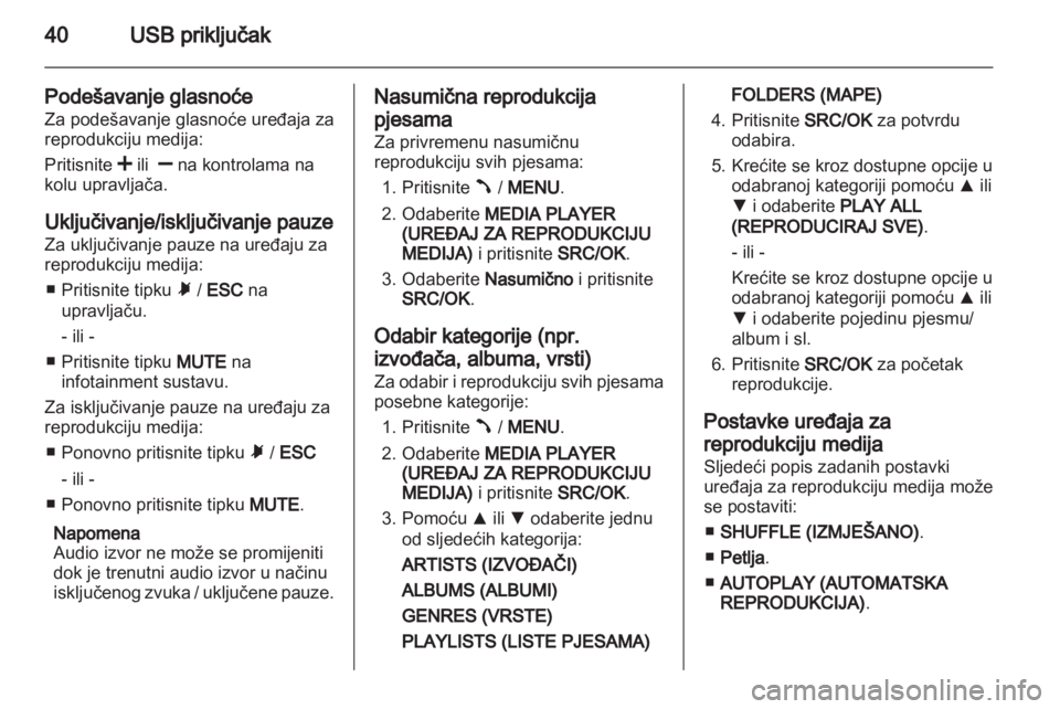 OPEL COMBO D 2013  Priručnik za Infotainment (in Croatian) 