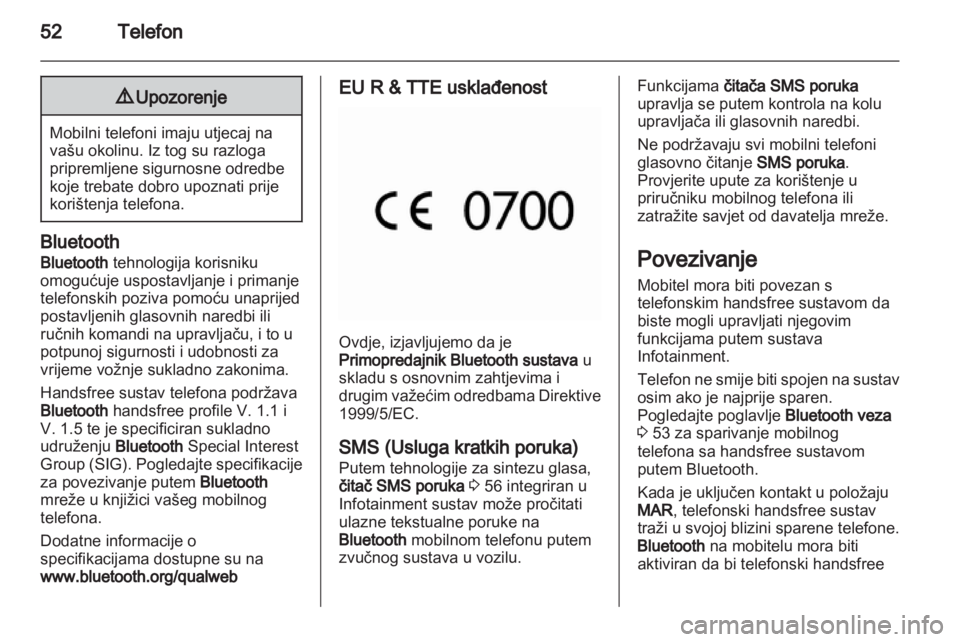 OPEL COMBO D 2013  Priručnik za Infotainment (in Croatian) 