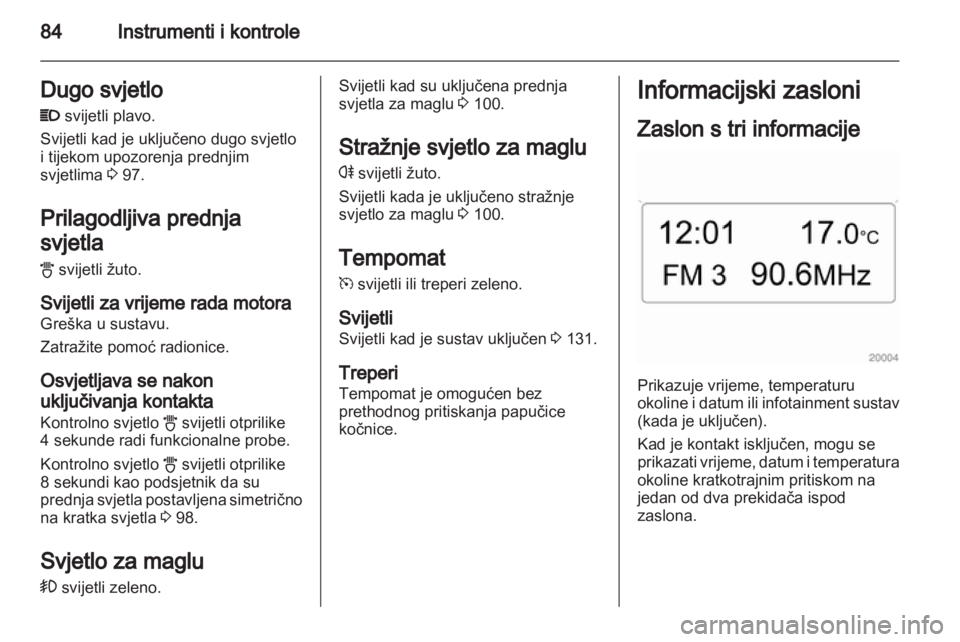 OPEL CORSA 2012  Priručnik za vlasnika (in Croatian) 
