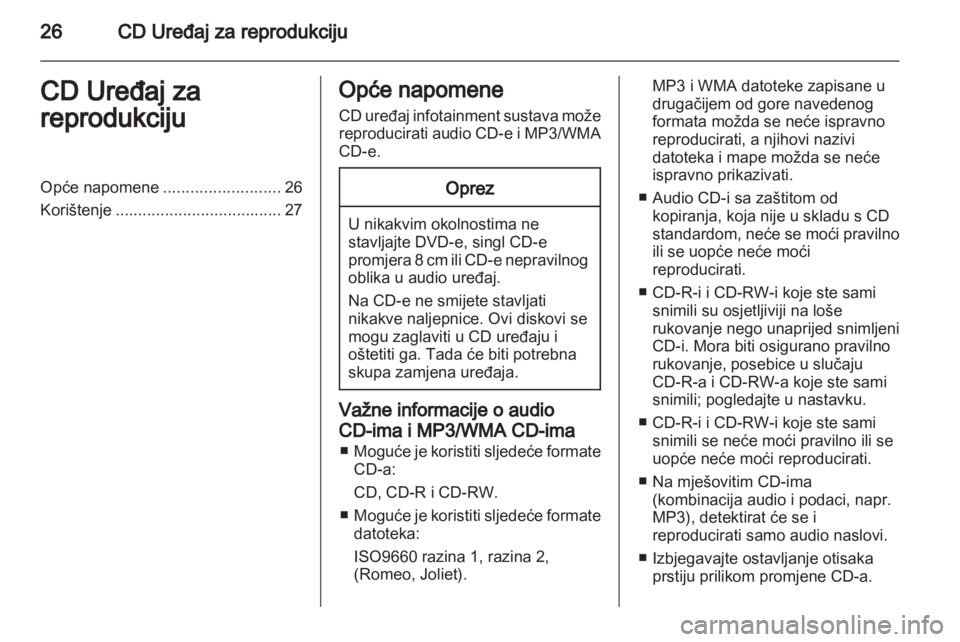 OPEL CORSA 2013.5  Priručnik za Infotainment (in Croatian) 