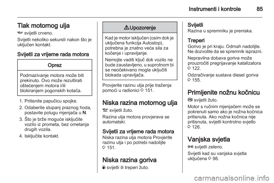 OPEL CORSA 2013.5  Priručnik za vlasnika (in Croatian) 
