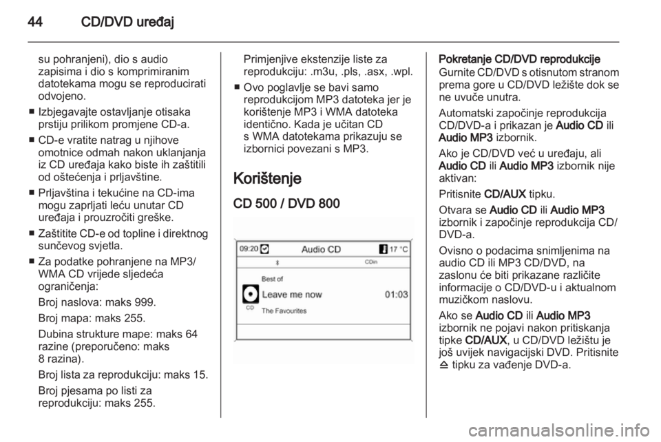 OPEL MERIVA 2011.5  Priručnik za Infotainment (in Croatian) 