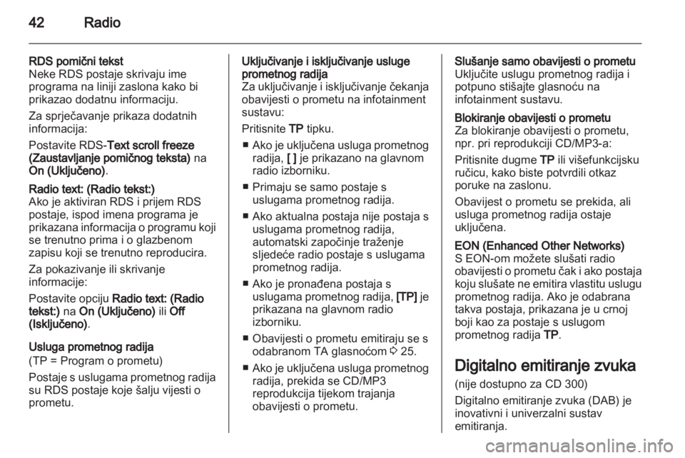 OPEL MERIVA 2013.5  Priručnik za Infotainment (in Croatian) 