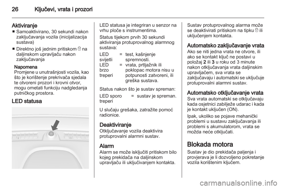 OPEL MOKKA 2013  Priručnik za vlasnika (in Croatian) 