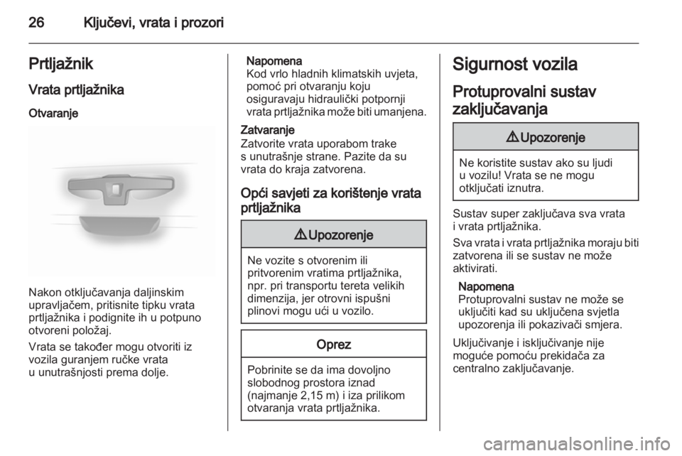 OPEL VIVARO 2011.5  Priručnik za vlasnika (in Croatian) 