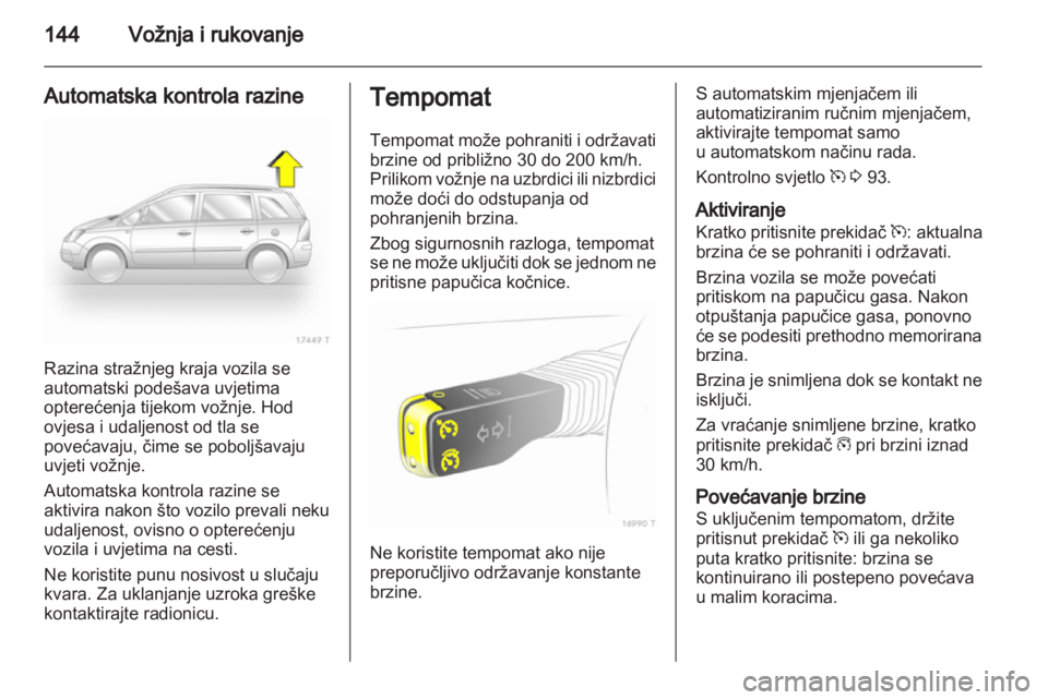 OPEL ZAFIRA 2010.5  Priručnik za vlasnika (in Croatian) 