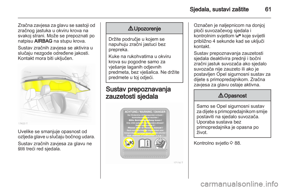 OPEL ZAFIRA 2013  Priručnik za vlasnika (in Croatian) 