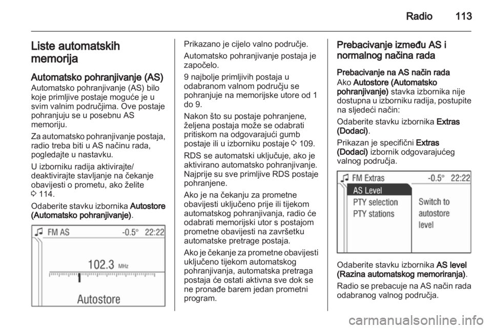 OPEL ZAFIRA B 2014  Priručnik za Infotainment (in Croatian) 