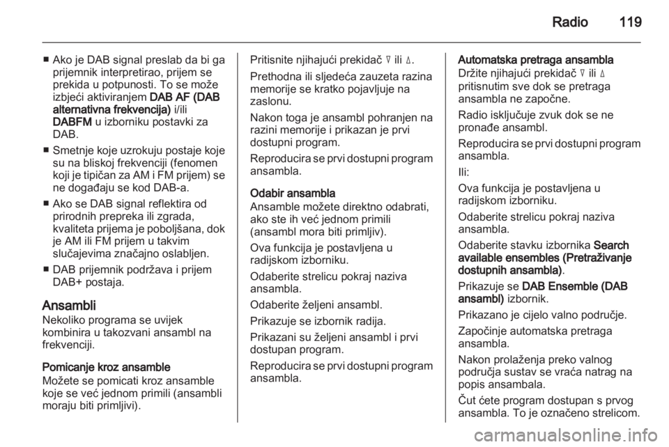 OPEL ZAFIRA B 2014  Priručnik za Infotainment (in Croatian) 