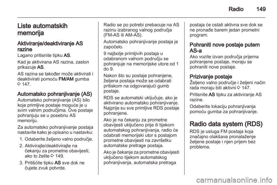 OPEL ZAFIRA B 2014  Priručnik za Infotainment (in Croatian) 
