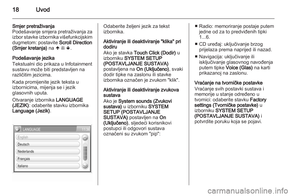 OPEL ZAFIRA B 2014  Priručnik za Infotainment (in Croatian) 