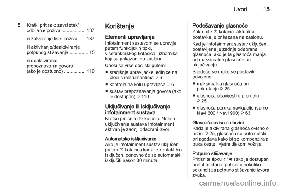 OPEL ZAFIRA C 2013.5  Priručnik za Infotainment (in Croatian) 