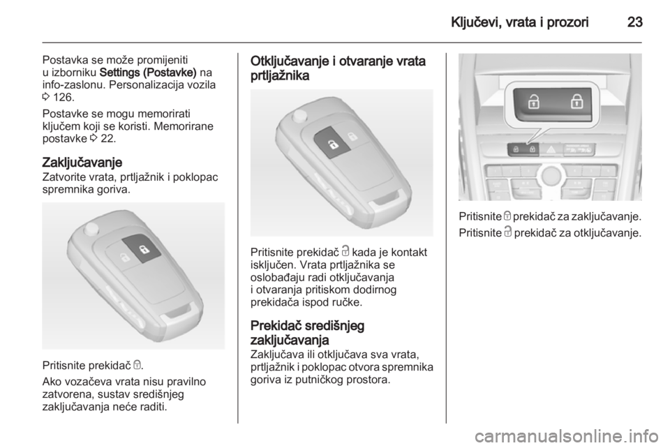 OPEL ZAFIRA TOURER 2012  Priručnik za vlasnika (in Croatian) 