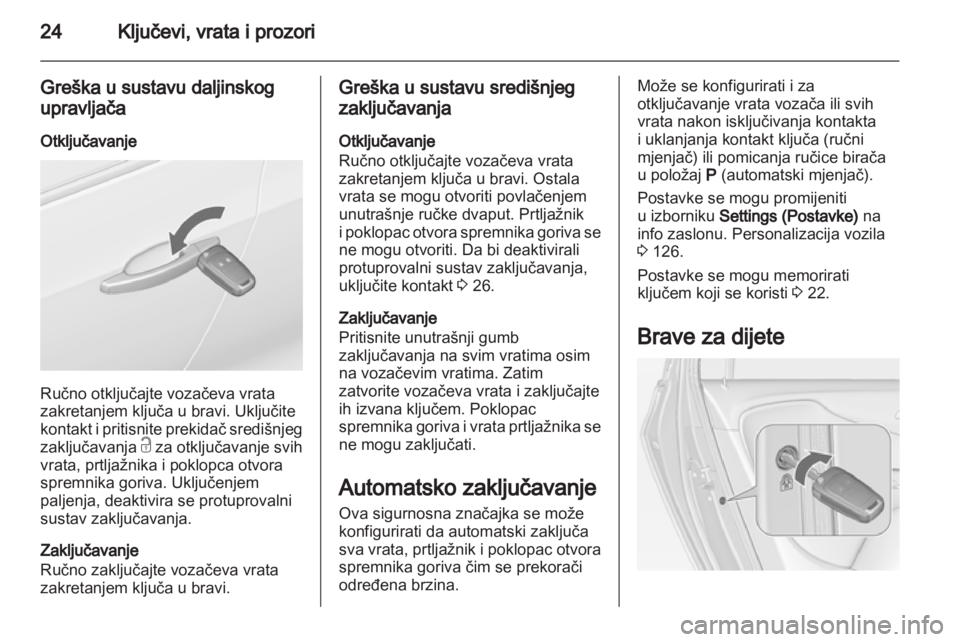OPEL ZAFIRA TOURER 2012  Priručnik za vlasnika (in Croatian) 