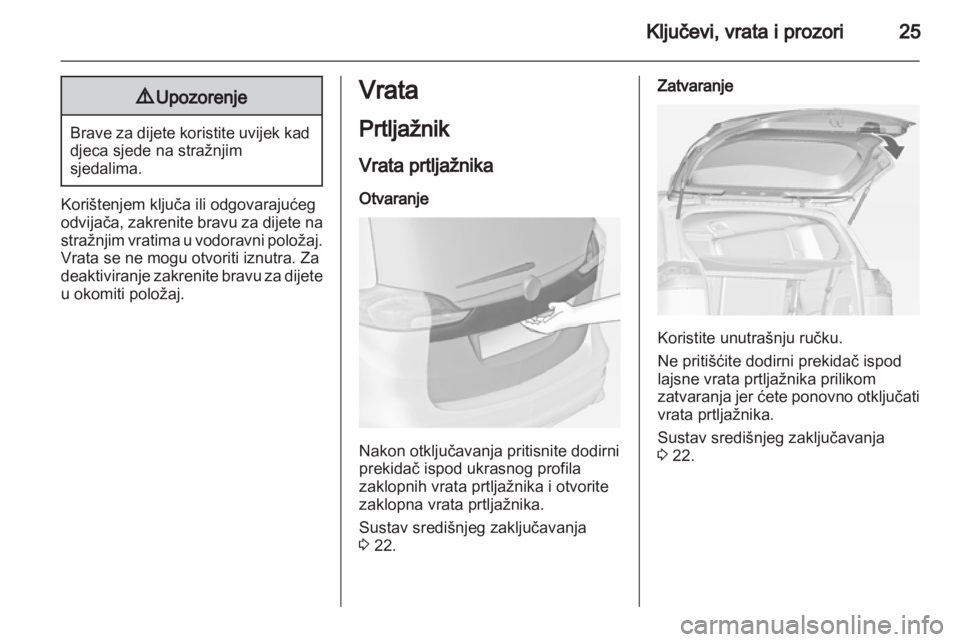 OPEL ZAFIRA TOURER 2012  Priručnik za vlasnika (in Croatian) 