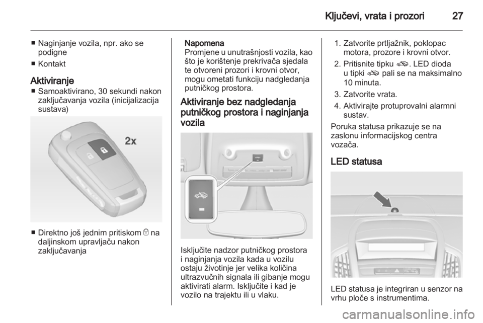 OPEL ZAFIRA TOURER 2012  Priručnik za vlasnika (in Croatian) 