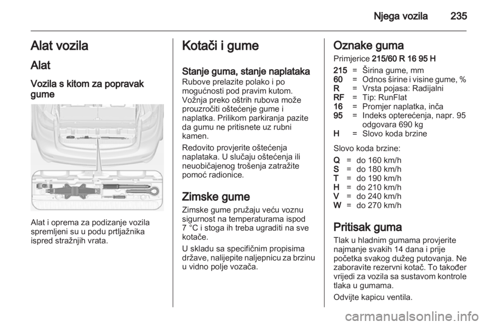 OPEL ZAFIRA TOURER 2012.5  Priručnik za vlasnika (in Croatian) 