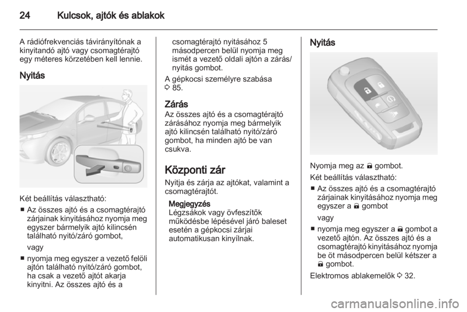 OPEL AMPERA 2012.5  Kezelési útmutató (in Hungarian) 