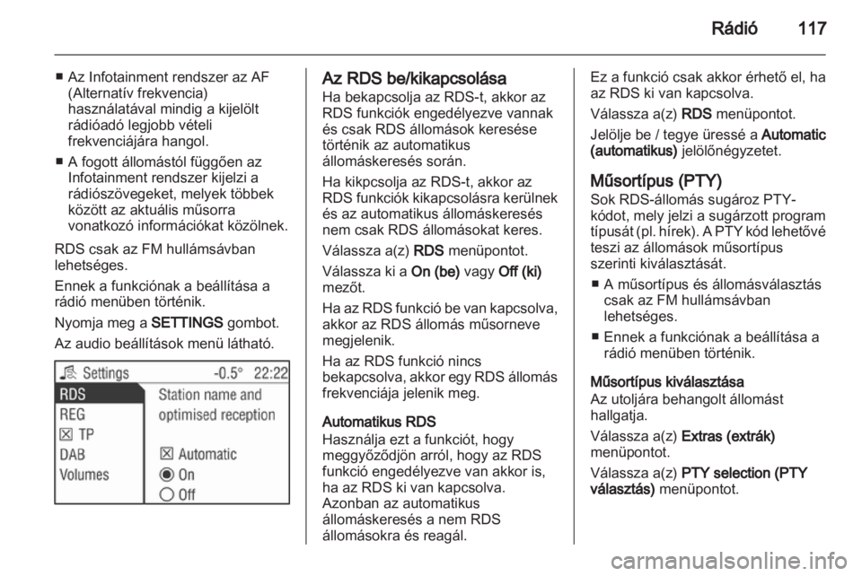 OPEL ANTARA 2013  Infotainment kézikönyv (in Hungarian) 