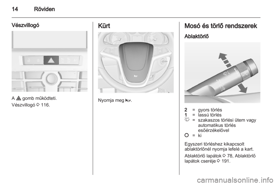 OPEL CASCADA 2013.5  Kezelési útmutató (in Hungarian) 