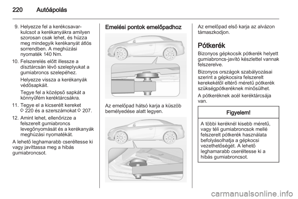 OPEL CASCADA 2013.5  Kezelési útmutató (in Hungarian) 