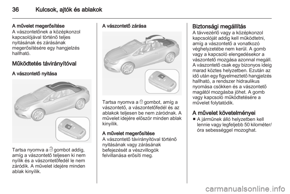 OPEL CASCADA 2013.5  Kezelési útmutató (in Hungarian) 