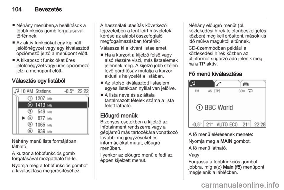 OPEL CORSA 2013.5  Infotainment kézikönyv (in Hungarian) 