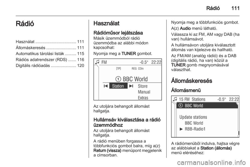 OPEL CORSA 2013.5  Infotainment kézikönyv (in Hungarian) 