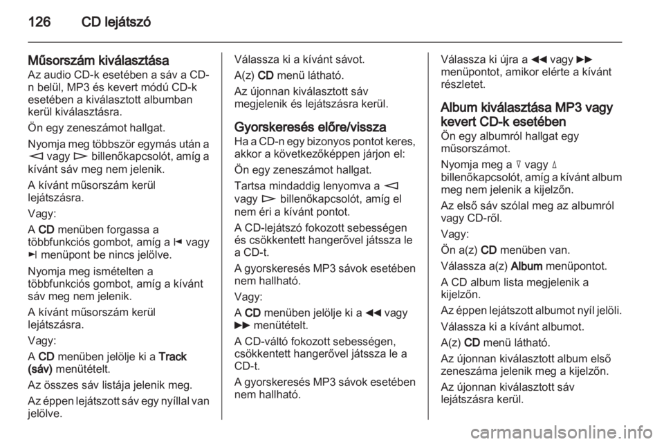 OPEL CORSA 2013.5  Infotainment kézikönyv (in Hungarian) 