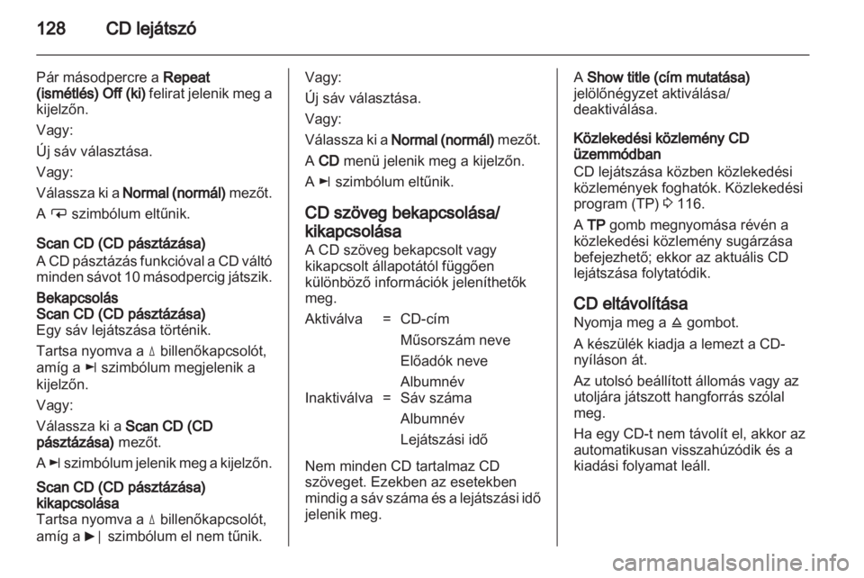 OPEL CORSA 2013.5  Infotainment kézikönyv (in Hungarian) 
