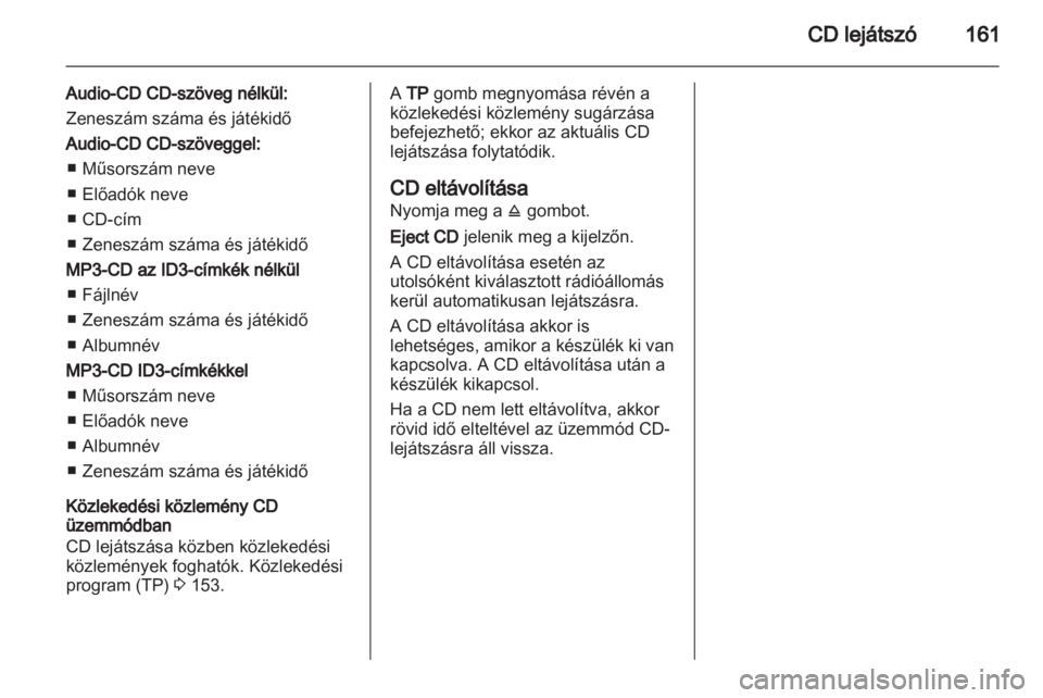 OPEL CORSA 2013.5  Infotainment kézikönyv (in Hungarian) 