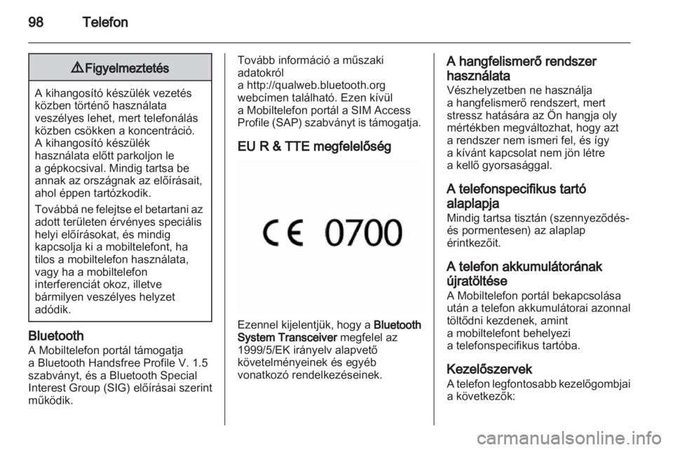 OPEL MERIVA 2011  Infotainment kézikönyv (in Hungarian) 