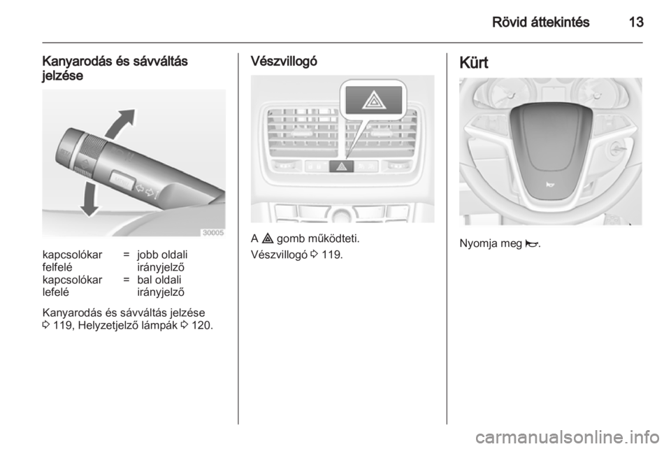 OPEL MERIVA 2011.5  Kezelési útmutató (in Hungarian) 