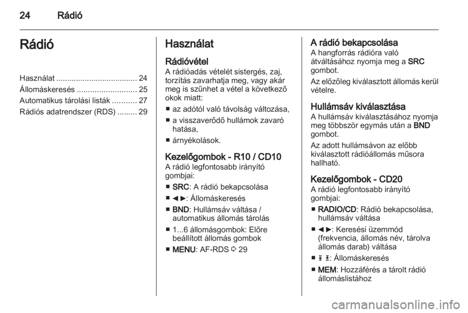 OPEL VIVARO 2012  Infotainment kézikönyv (in Hungarian) 