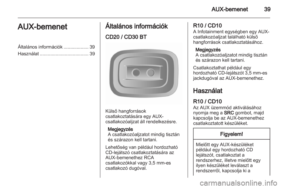 OPEL VIVARO 2012  Infotainment kézikönyv (in Hungarian) 