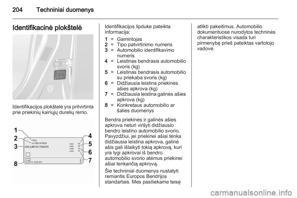 OPEL ANTARA 2013.5  Savininko vadovas (in Lithuanian) 