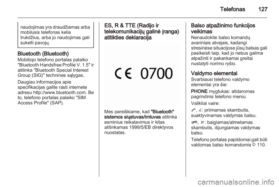 OPEL ASTRA J 2013.5  Informacijos ir pramogų sistemos vadovas (in Lithuanian) 