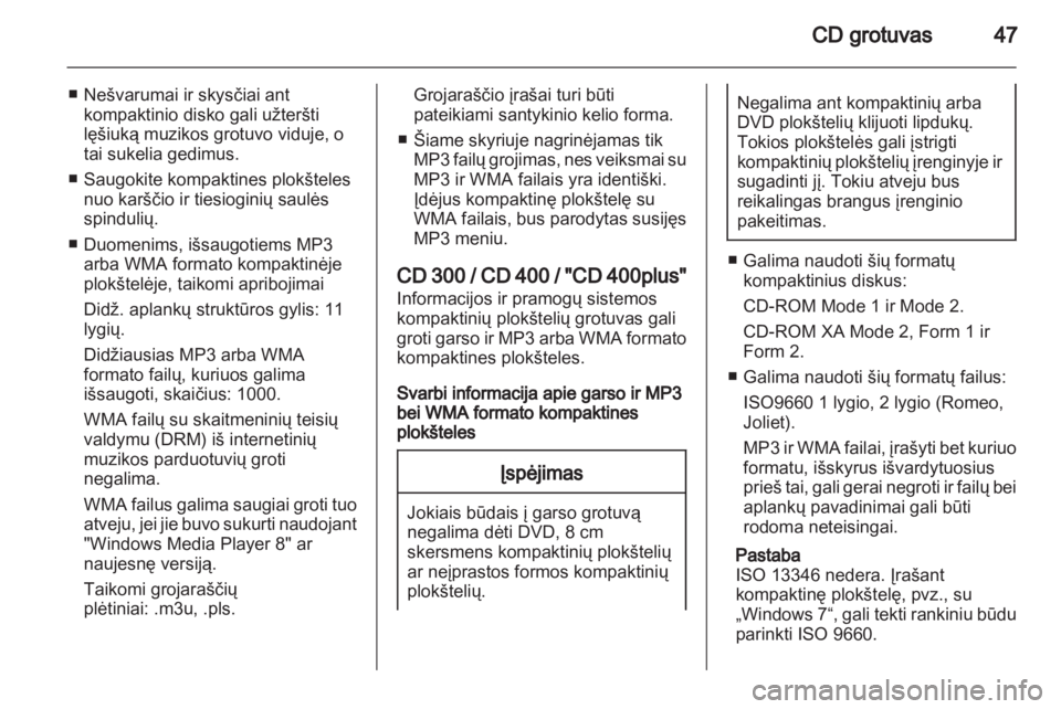 OPEL ASTRA J 2013.5  Informacijos ir pramogų sistemos vadovas (in Lithuanian) 