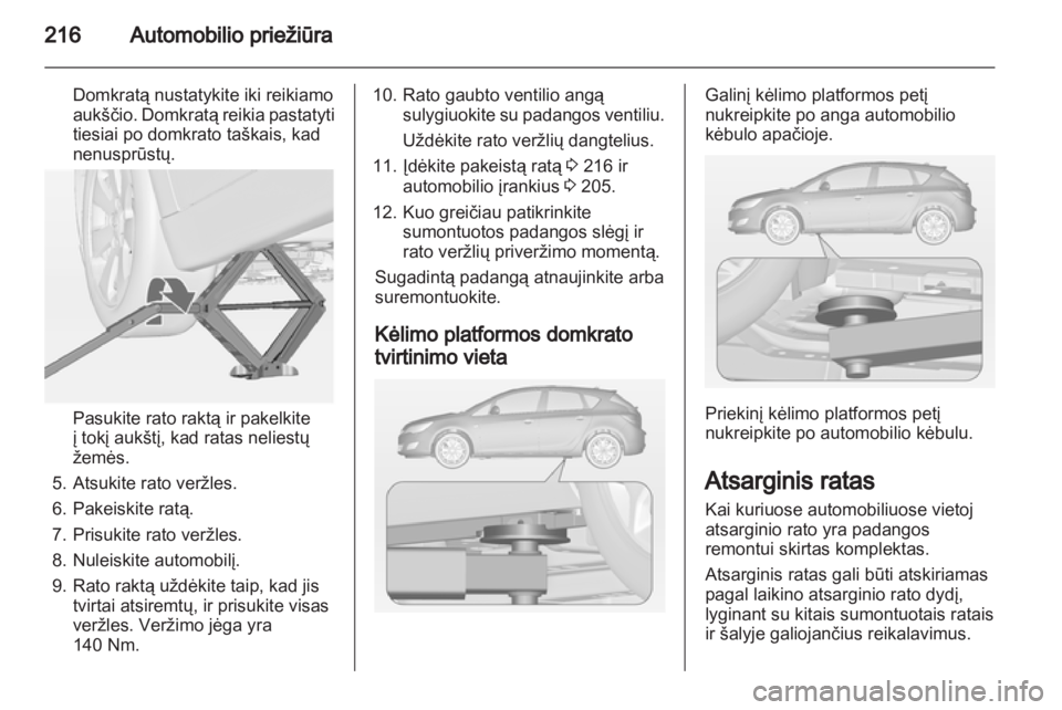 OPEL ASTRA J HB5 & ST 2012  Savininko vadovas (in Lithuanian) 
