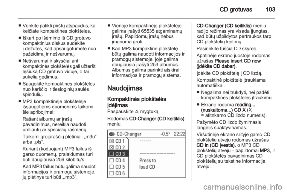 OPEL CORSA 2010.5  Informacijos ir pramogų sistemos vadovas (in Lithuanian) 