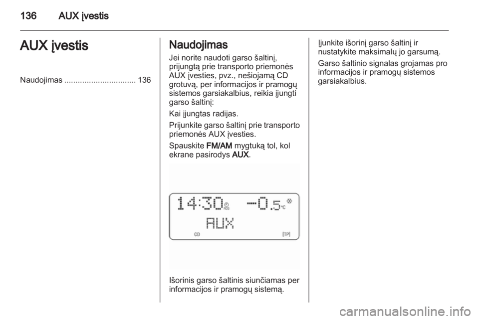OPEL CORSA 2010.5  Informacijos ir pramogų sistemos vadovas (in Lithuanian) 